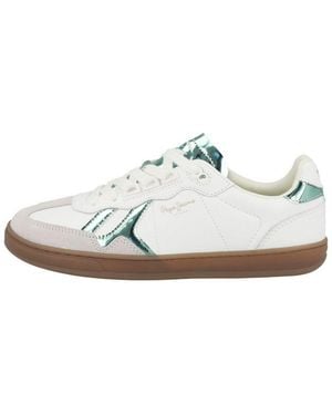 Pepe Jeans Ball Rise Damen Sneaker Turnschuhe, Sportschuhe, Freizeitschuhe, Halbschuhe, Schnürschuhe - Weiß