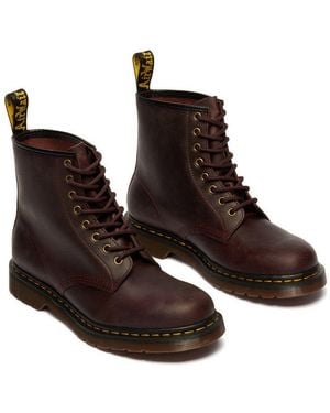 Dr. Martens 1460 Schnürboots, Kinderstiefel, Stiefelette Mit Logobedruckter Anziehlasche - Braun