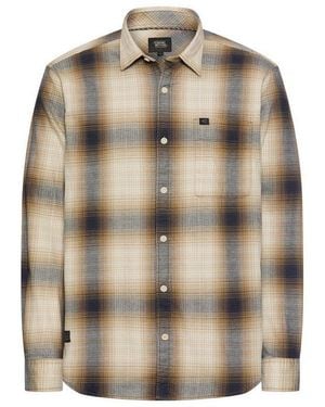 Camel Active Karohemd Langarmshirt Mit Hemdkragen Und Knopfleiste - Natur
