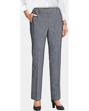 Goldner Stoffhose Kurzgröße: Trevira-Schurwollhose CARLA - Grau
