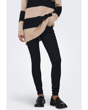 ONLY Skinny-fit-Jeans ONLROYAL REG VIS BUT SK DNM PIM - Schwarz