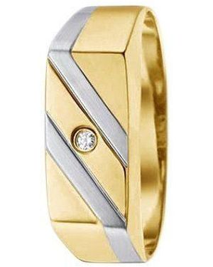 Firetti Schmuck Geschenk Gold 333 ring Goldring Siegelring, mit Brillant - Gelb