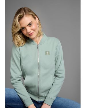 Delmao Sweatjacke in modischer Bomberjacken-Form - Grün
