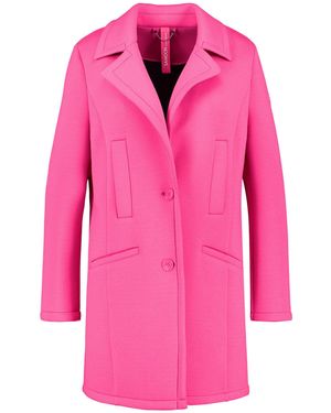 Samoon Wintermantel Sportiver Kurzmantel aus Scuba - Pink