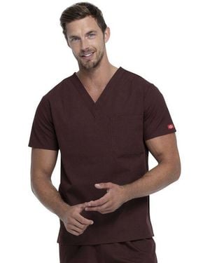 Dickies Funktionsbluse, Schlupfkasack, Kasack, Eds Scrubs Pflegekasack Mit Brusttasche - Rot
