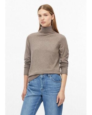 S.oliver Longpullover Strickpullover Feinstrickpullover Mit Rollkragen - Natur