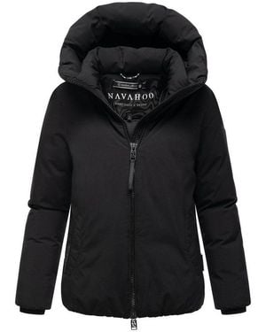 Navahoo Winterjacke Blütenlicht 14 Warme Damenjacke Mit Hohem Kragen - Schwarz
