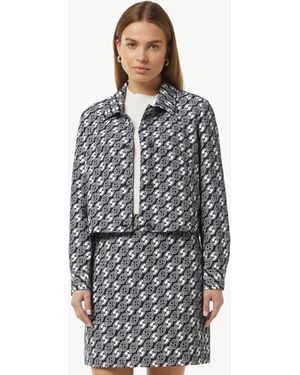Comma, Blusenblazer Kurze Jacquard-Jacke mit Icon-Muster - Grau