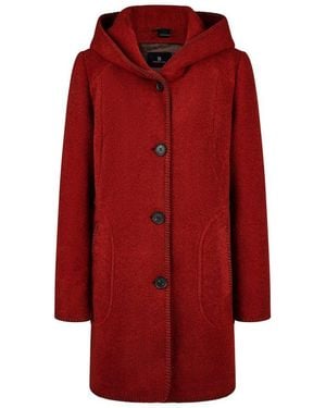 BARBARA LEBEK Wolljacke Wintermantel Oder Damenmantel Mit Innentasche - Rot