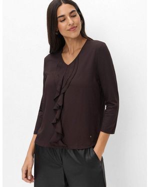 Brax Kurzarmshirt Style Clarisa M Jersey: Hybridshirt Im Baumwollmix - Schwarz