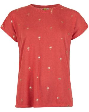 ROADSIGN australia T-Shirt Paradise Print (, -tlg., 1) mit verspielten Design & edlen Folienakzenten - Rot