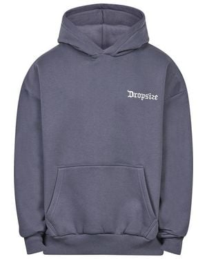 Dropsize Kapuzensweatshirt Heavy Oversize Embo Hoodie (1-Tlg) - Blau