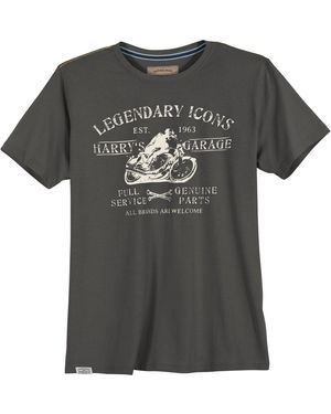 Redfield T-Shirt Übergröße dunkelgrau Motorrad-Print