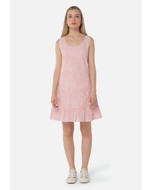 FRESHLIONS Jerseykleid Avery mit gerafftem Faltenrock - Pink