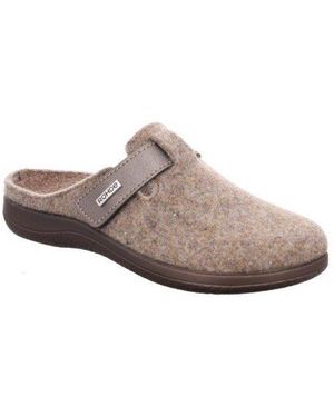 Rohde Bari Pantoffel Hausschuh, Clog Mit Klettverschluss-Riemchen - Grau