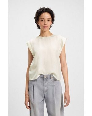 BOSS Shirtbluse Irnette Premium Damenmode Mit Ärmelaufschlag - Weiß