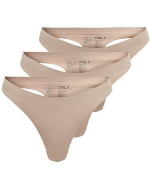 ONLY T-String Onltracy Bonded Thong Noos 3-Pk (Packung, 3-St) - Natur