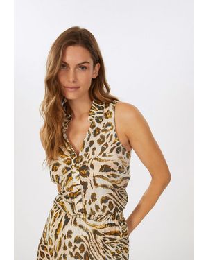 MARC AUREL Blusentop im abstrakten Animal-Print - Weiß