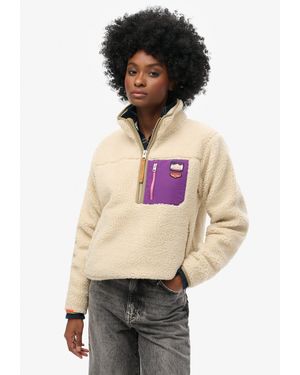 Superdry Fleecepullover VINTAGE RETRO HALF ZIP FLEECE - Mehrfarbig