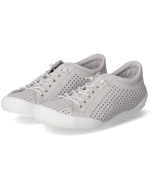 Andrea Conti 0345767-1873 Seidengrau Damen Glattleder Schnürschuh - Schwarz
