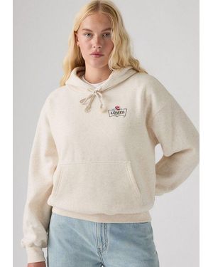 Levi's Hoodie Gr Everyday Hoodie 2.0 Taillenbedeckt, Schmal Geschnitten - Natur