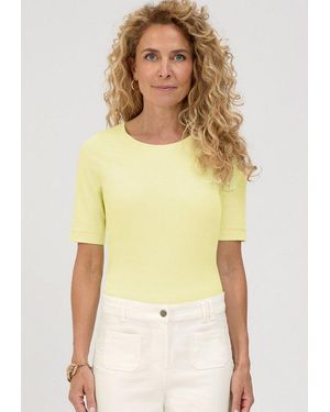 Bianca Rundhalsshirt Dinia Aus Softer Baumwoll-Rippware - Gelb