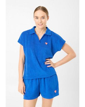 Codello V-Shirt Mit Herz-Stickerei - Blau