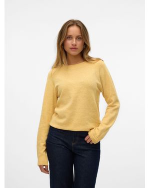 Vero Moda Rundhalspullover VMDOFFY LS O-NECK BLOUSE GA NOOS - Gelb