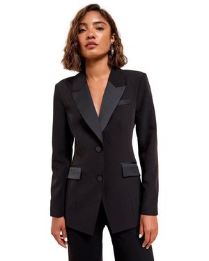 Friends Like These Jackenblazer Einreihiger Smokingblazer (1-Tlg) - Schwarz