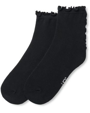 UGG Socken KARSYN LETTUCE EDGE QUARTER II (1-Paar) Strümpfe mit -Markenlogo - Schwarz