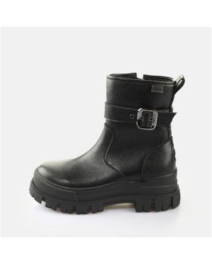 Buffalo Aspha Bootie Buckle Os Stiefelette Boots, Festival-Stiefelette, Plateaustiefelette Mit Zierschließe - Schwarz