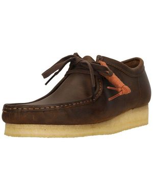 Clarks Wallabee Beeswax Schnürschuh Im Klassischen Design - Braun