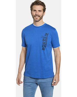 Jan Vanderstorm T-Shirt FLEMMING mit nordischem Aufdruck - Blau