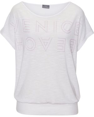 Venice Beach Rundhalsshirt mit Logoprint, T-Shirt, sommerlich-sportlicher Look - Weiß