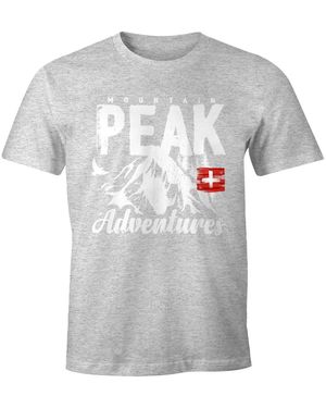 MoonWorks Wander T-Shirt Mountain Adventures mit Print - Grau