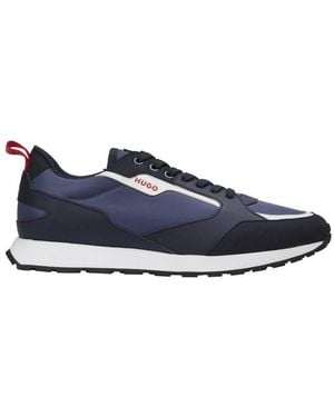 HUGO Herren Sneaker Polyester Icelin Runn Pumf Sneaker - Blau