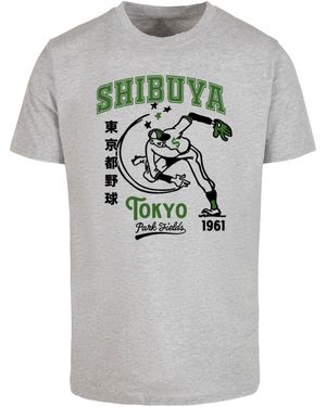 Merchcode Park Fields - Shibuya T-Shirt (1-tlg) - Grau