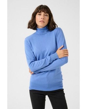 Kaffe Langarmbluse Rollkragen Astrid - Blau