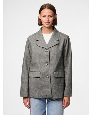Pieces Hemdjacke Pcbianca Ls Blazer Jacket Noos - Grau
