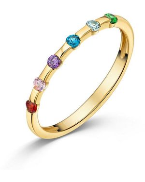 Firetti Fingerring Schmuck Geschenk Silber 925 Damenring Ring Regenbogen, Mit Zirkonia (Synth) - Schwarz
