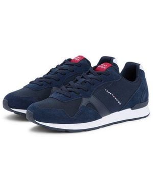 Tommy Hilfiger Maxlite Mix Sneaker Freizeitschuh, Halbschuh, Schnürschuh Mit Seitlichem Logo - Blau