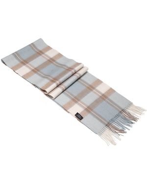 MayTree Kaschmirschal % , Tartan hellblau, taupe, weiß, (ück, 1-St), 100% Kaschmir - Mettallic
