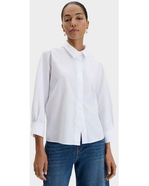 someday. Hemdbluse Zelma Aus Fließender Webware Gerader Schnitt Mit Wandelbarem Kragen Und Ballonärmeln - Weiß