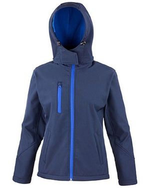 Result Headwear Softschell Jacke / Softshelljacke mit Kapuze für Frauen Wasserdicht - Blau