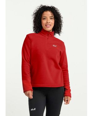 Jack Wolfskin Stehkragenpullover Taunus 100 Hz W Fleecepullover, Halfzip-Reißverschluss, Stehkragen - Rot
