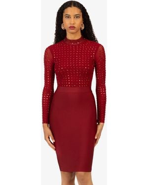 Kraimod Abendkleid aus hochwertigem Material mit Rundhals - Rot