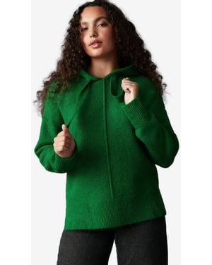 Next Kapuzenpullover Relaxed-Fit Übergroßer gestrickter Kapuzenullover (1-tlg) - Grün