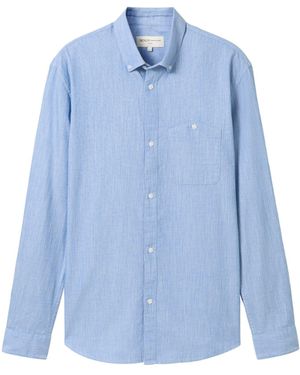Tom Tailor Langarmhemd fitted chambray slubyarn shirt - Blau