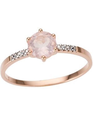 Firetti Schmuck Geschenk Gold 333 ring Goldring Edelstein Farbstein Quarz - Pink