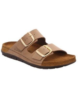 Rohde Rodigo-D Pantolette Sommerschuh, Schlappen, Hausschuh Mit Schnallenverschluss - Braun